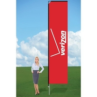 Double-Sided 11' Banner Flag w/Ground Stake - Dye Sublimated