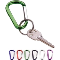 2 3/8" x 1 1/4" carabiner key chain with metal split... from ASI 88060...