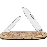 3" Custom sculptured brass equal end metal pocket knife. Made in... from ASI...