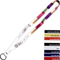 1" x 16" dye sublimated polyester lanyard with black metal split... from ASI...