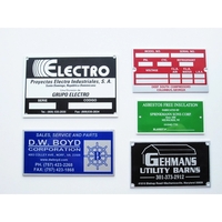 Screen printed aluminum identification and name plate. Sizes up to 144......