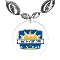 Football Shaped Combo Beads with Disk and Decal