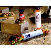 Plastic cylinder with black cap and your choice of candy fill.... from ASI...