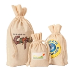 Weedy 100% Gusseted Natural Cotton Drawstring Bag