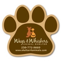 3" x 2.75" paw print shaped magnet with four color process... from ASI 68507...