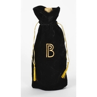Velvet wine drawstring bag with gold tassel drawstrings, imported. Blank.......