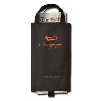 Newspaper caddy with dual carry handles and bottomless construction.... from...