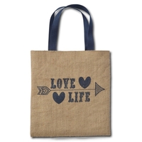 Brighton Laminated Jute/Burlap Tote Bag