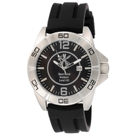 Men's and women's silver watch with a second hand, black rubber... from ASI...