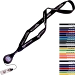 5/8" Polyester "Shoelace" Lanyard w/ Retractable Badge Reel