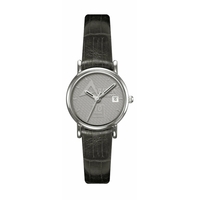 Men's and women's silver medallion watch with a leather strap, a... from ASI...