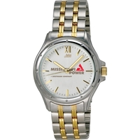 Men's two-tone stainless steel watch with three different dial color...