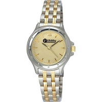 Ladies' two-tone stainless steel watch with three different dial color...