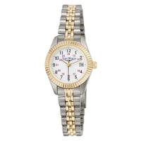 Two-tone watch with a stainless steel case, matching solid bracelet,...