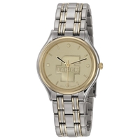 Two-tone watch made with a five micron gold plated stainless steel... from...