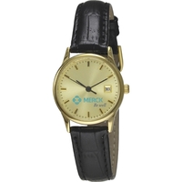 Watch with a one-micron gold-plated brass case, Japanese movement, water...