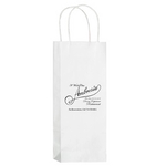 White Kraft 1-Bottle Wine Tote Bag - Flexo Ink