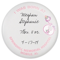 3" Round Keepsake Button with Safety Pin Back