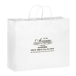 White Kraft Paper Shopper Bag - Flexo Ink