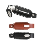 Faux Leather USB Flash Drive w/Swivel Cap