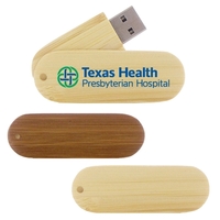 Bamboo Wood USB Swivel Flash Drive