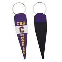 1" x 4" polyester pennant-shaped key fob with large split ring.... from ASI...