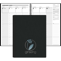 7" x 10" Refillable appointment planner with leather wraparound cover,...