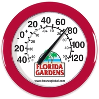 Round thermometer made with a durable polystyrene case and measuring...