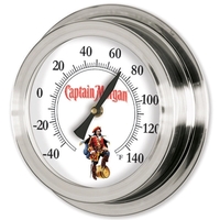 Replica porthole wall thermometer measuring 9" diameter with a black hand.......