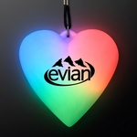 LED Deco Heart Necklace on Black String Lanyard