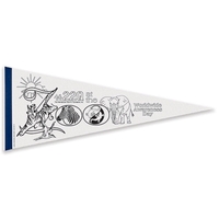Durable, classic white felt pennant measuring 12" x 30" with a... from ASI...