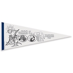 12" x 30" Classic White Felt Pennant with 1" Sewn Strip