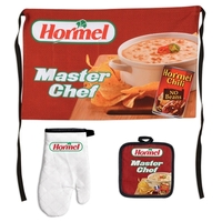 Full-color barbecue set of a half apron, oven mitt, and hot... from ASI 66390...