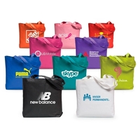 600D polyester tote bags are made with self fabric handles.... from ASI 30112...