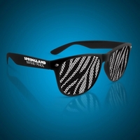 Retro zebra print novelty plastic sunglasses with black and white striped......