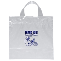Low-density plastic bag with sturdy, fused soft loop handles.... from ASI...