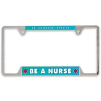 Metal license plate frame measuring 6.25" x 12.25" with two mounting... from...