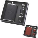 Leatherette Flask Gift Set