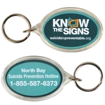 1.625" x 2.3125" Oval Acrylic Key Ring