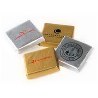 Belgian chocolate 1 1/4" squares wrapped in foil.... from ASI 44900 NC Custom...