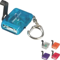 Crank LED Flashlight Keychain