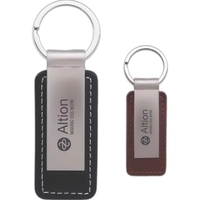 Leather and Metal Keychain
