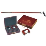 Golf putter set in wood case