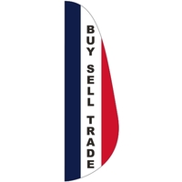 3' x 10' Message Feather Flag - Buy, Sell, Trade