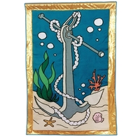 28" x 40" sublimated flag with two-sided anchor/nautical design; fits all......
