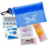 Translucent first aid sun kit zipper tote with clip, 3 1/4"H... from ASI...