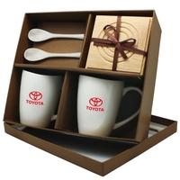 6 piece coffee set. Two 8 oz mugs, 2 wooden coasters,... from ASI 30112 ACE...