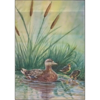 13" x 17" garden size sublimated flag with two-sided ducks design;... from...