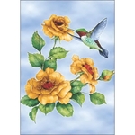Hummingbird and Rose