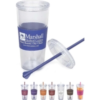 Clear 20 oz. double wall acrylic cup with color sleeve, 2... from ASI 40261...